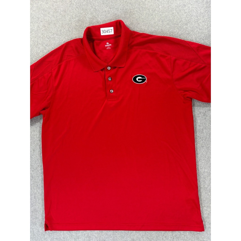 Knights Apparel Georgia Bulldogs Stitched Logo Polo Shirt Mens XL Red